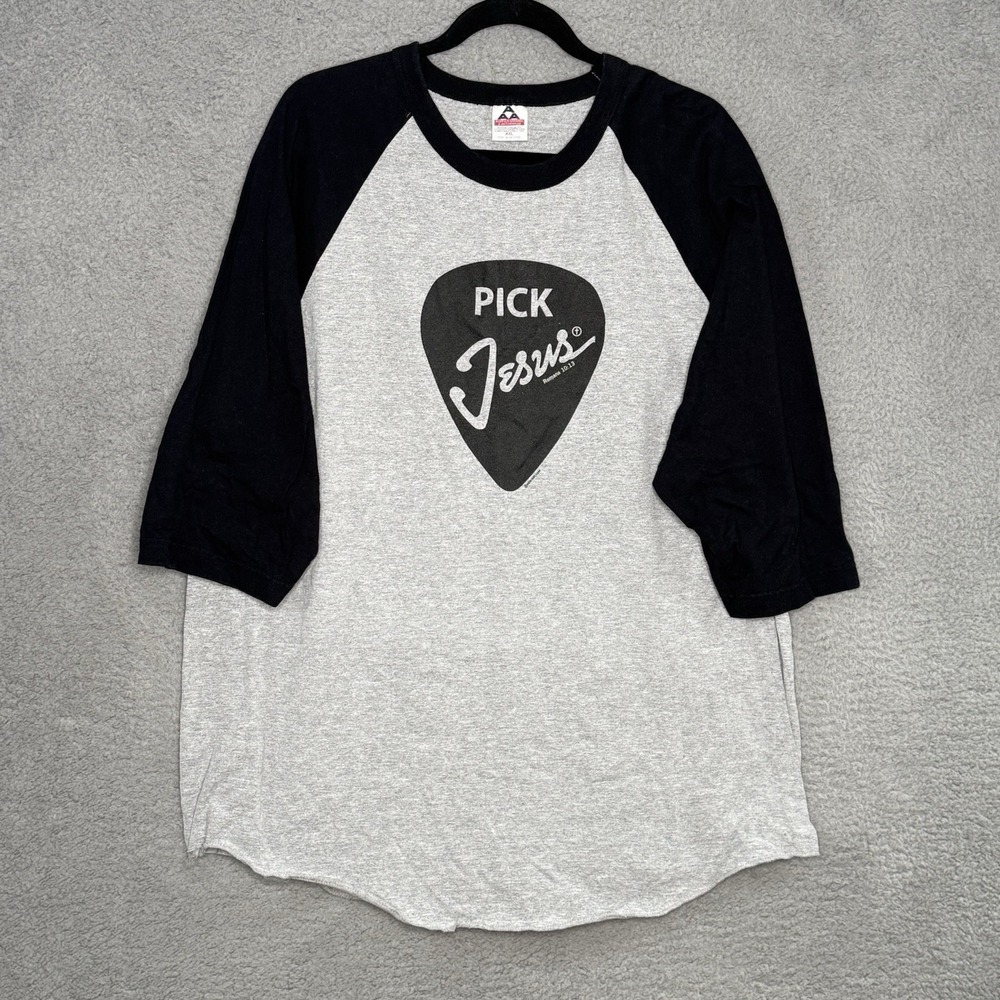 Vintage Band Tee Pick Jesus T-Shirt Religious Christian Shirt Guitar AAA XXL 2XL